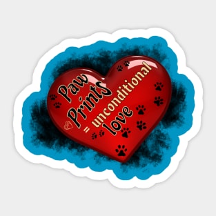 Paw Prints Equal Unconditional Love Sticker